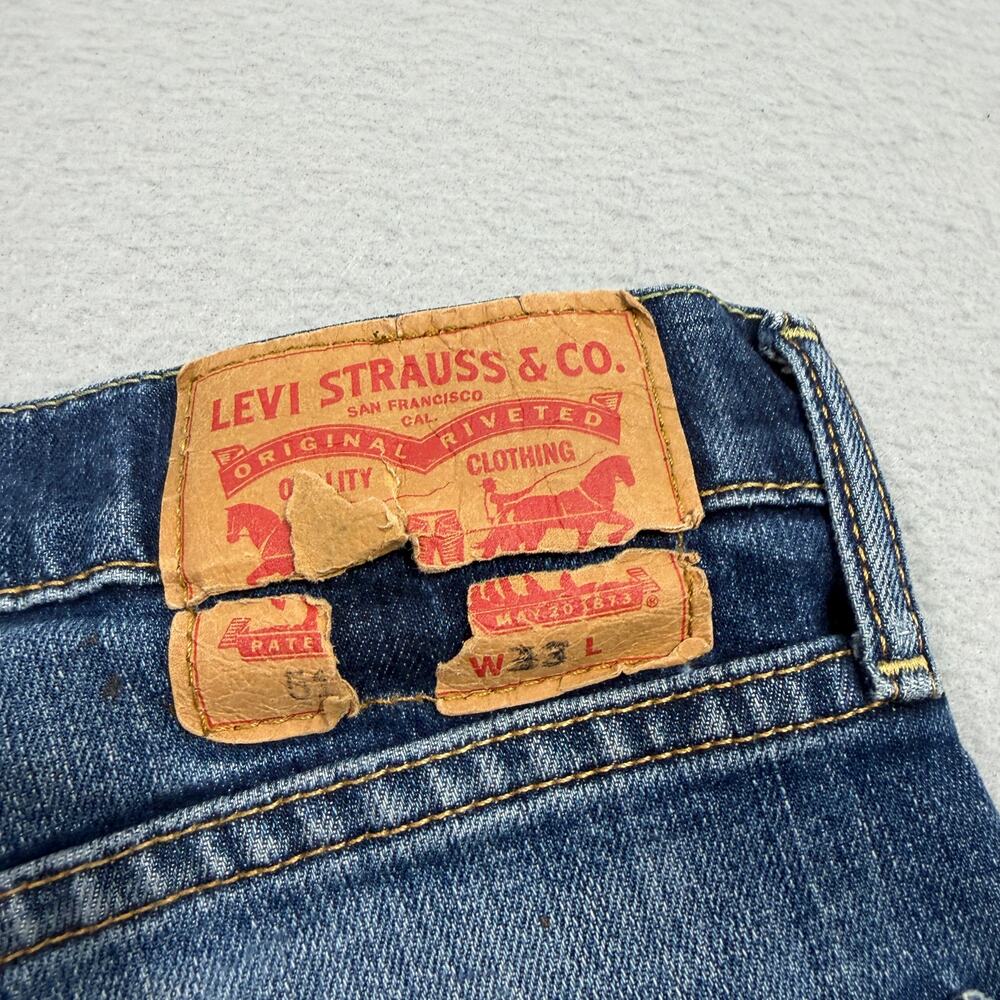 Levis 511 Slim Fit Jean Shorts Men's 33 Blue 10" Inseam Blue Denim Jorts Faded - Picture 5 of 12